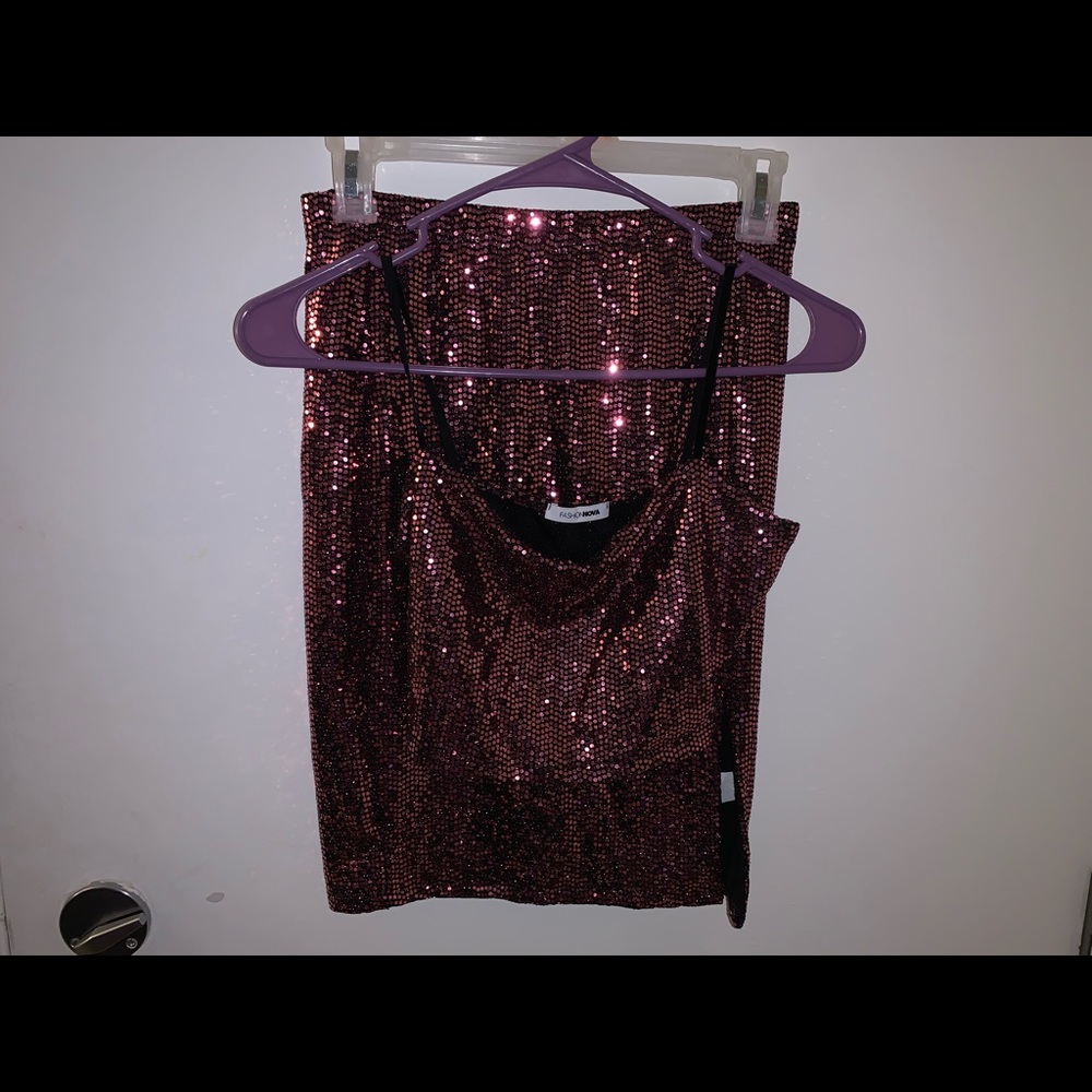 Pink Sequin Matching Set
